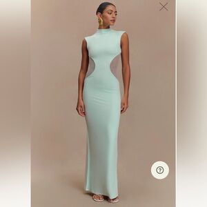 Meshki Mint Green Cutout Maxi Dress